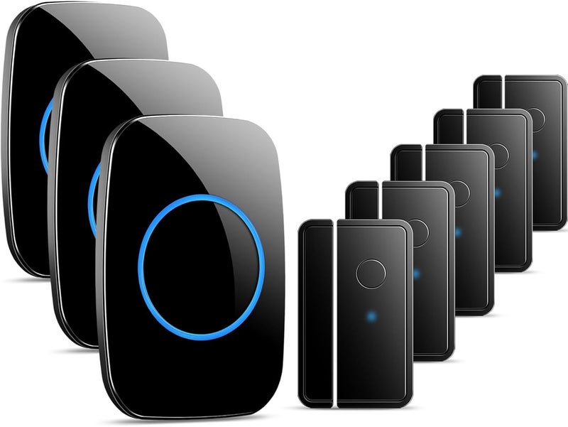 Full House Door Chime When Door Opens, FullHouse Door Sensor Wireless Entry Alarm with 1000ft Range, 60 Chimes and 5 Volume Levels for Business/Store/Home/Office - Image 1